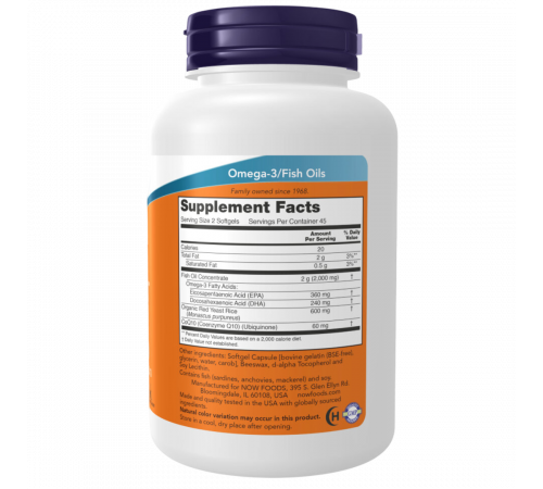 Рыбий жир с CoQ10, Red Omega Fish Oil, Now Foods, 90 гелевых капсул Рыбий жир с CoQ10, Red Omega Fish Oil, Now Foods, 90 гелевых капсул