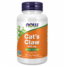 Кошачий коготь 500 мг, Cat's Claw 500 mg, Now Foods, 100 вегетарианских капсул