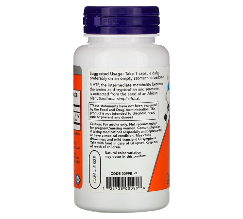 5-Гидрокситриптофан 50 мг, 5-HTP 50 mg, Now Foods, 90 капсул 5-Гидрокситриптофан 50 мг, 5-HTP 50 mg, Now Foods, 90 капсул