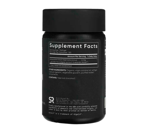 Астаксантин 6 мг, Astaxanthin, Sports Research, 120 гелевых капсул Астаксантин 6 мг, Astaxanthin, Sports Research, 120 гелевых капсул