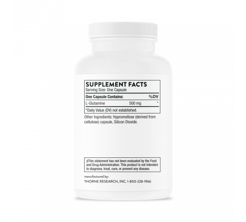 Аминокислота L-глутамин, L-Glutamine, Thorne Research, 90 капсул Аминокислота L-глутамин, L-Glutamine, Thorne Research, 90 капсул
