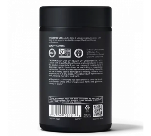 L-треонат магния, Magtein Magnesium L-Threonate, Sports Research, 90 вегетарианских капсул L-треонат магния, Magtein Magnesium L-Threonate, Sports Research, 90 вегетарианских капсул