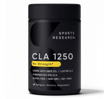 Конъюгированная линолевая кислота 95% 1250 мг, CLA 95% 1250 mg, Sports Research, 180 желатиновых капсул