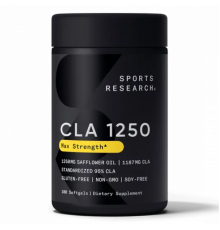 Конъюгированная линолевая кислота 95% 1250 мг, CLA 95% 1250 mg, Sports Research, 180 желатиновых капсул