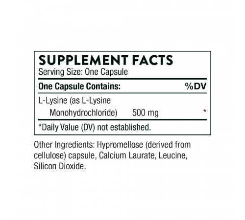 Аминокислота L-лизин, Lysine, Thorne Research, 60 капсул
