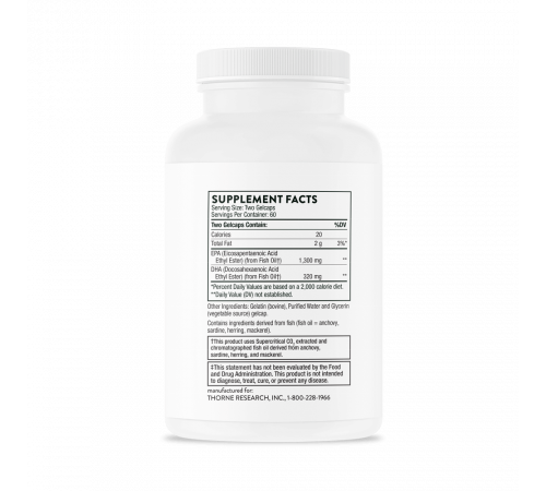 Рыбий жир Омега-3, Super EPA Pro, Thorne Research, 120 желатиновых капсул Рыбий жир Омега-3, Super EPA Pro, Thorne Research, 120 желатиновых капсул