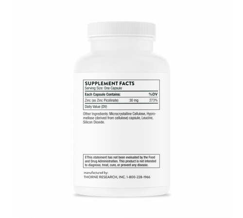 Пиколинат цинка 30мг, Zinc Picolinate 30mg, Thorne Research, 180 капсул Пиколинат цинка 30мг, Zinc Picolinate 30mg, Thorne Research, 180 капсул