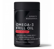 Масло Криля Омега-3 1000 мг, Omega-3 Antarctic Krill Oil, Sports Research, 60 гелевых капсул