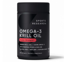 Масло Криля Омега-3 1000 мг, Omega-3 Antarctic Krill Oil, Sports Research, 60 гелевых капсул