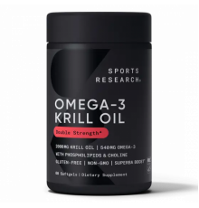 Масло Криля Омега-3 1000 мг, Omega-3 Antarctic Krill Oil, Sports Research, 60 гелевых капсул