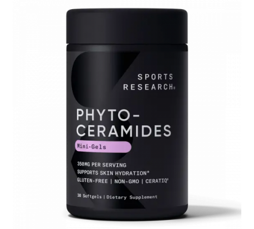 Фитокерамиды 350 мг, Phytoceramides 350 mg, Sports Research, 30 желатиновых капсул Фитокерамиды 350 мг, Phytoceramides 350 mg, Sports Research, 30 желатиновых капсул