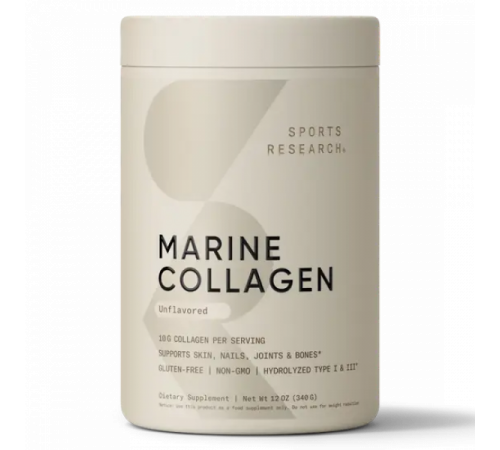 Морской коллаген без вкуса, Marine Collagen Peptides, Sports Research, 340 г Морской коллаген без вкуса, Marine Collagen Peptides, Sports Research, 340 г