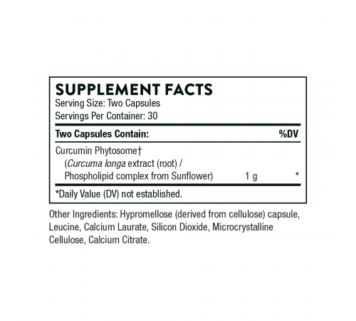 Комплекс с куркумином, Curcumin Phytosome (Meriva 500-SF), Thorne Research, 60 капсул