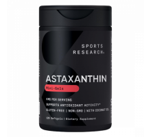 Астаксантин 6 мг, Astaxanthin, Sports Research, 120 гелевых капсул