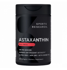 Астаксантин 6 мг, Astaxanthin, Sports Research, 120 гелевых капсул