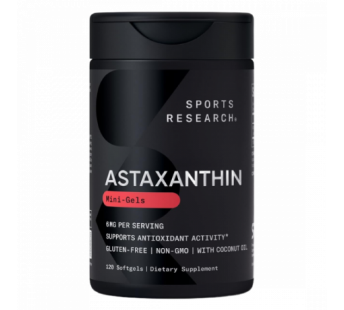 Астаксантин 6 мг, Astaxanthin, Sports Research, 120 гелевых капсул Астаксантин 6 мг, Astaxanthin, Sports Research, 120 гелевых капсул