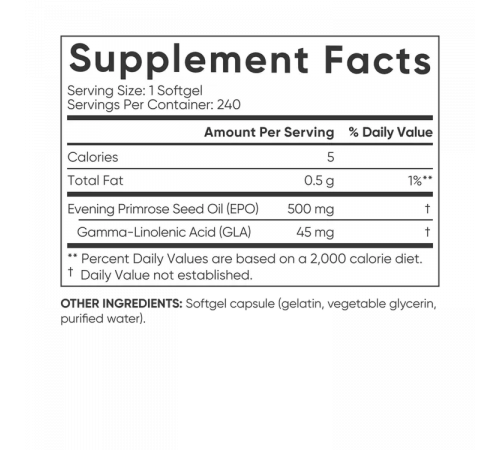 Масло примулы вечерней 500 мг, Evening Primrose Oil 500 mg, Sports Research, 240 гелевых капсул Масло примулы вечерней 500 мг, Evening Primrose Oil 500 mg, Sports Research, 240 гелевых капсул