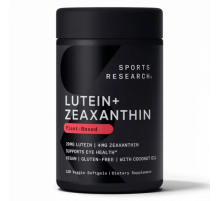 Лютеин с зеаксантином 20 мг, Lutein + Zeaxanthin 20 mg, Sports Research, 120 вегетарианских желатиновых капсул