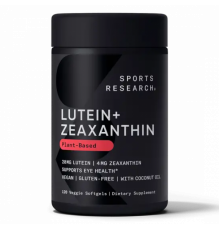 Лютеин с зеаксантином 20 мг, Lutein + Zeaxanthin 20 mg, Sports Research, 120 вегетарианских желатиновых капсул