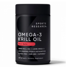 Масло Криля Омега-3 500 мг, Omega-3 Antarctic Krill Oil, Sports Research, 120 гелевых капсул