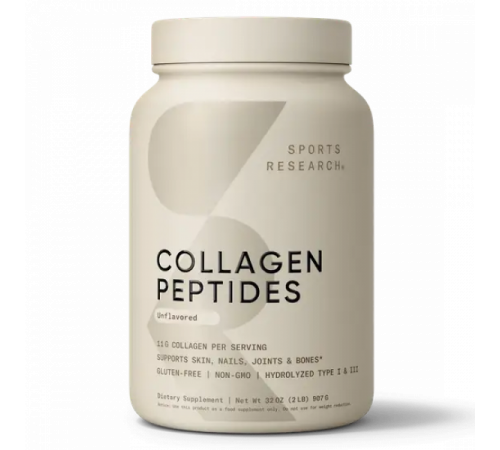 Пептиды коллагена без вкуса, Collagen Peptides Unflavored, Sports Research, 907 г. Пептиды коллагена без вкуса, Collagen Peptides Unflavored, Sports Research, 907 г.