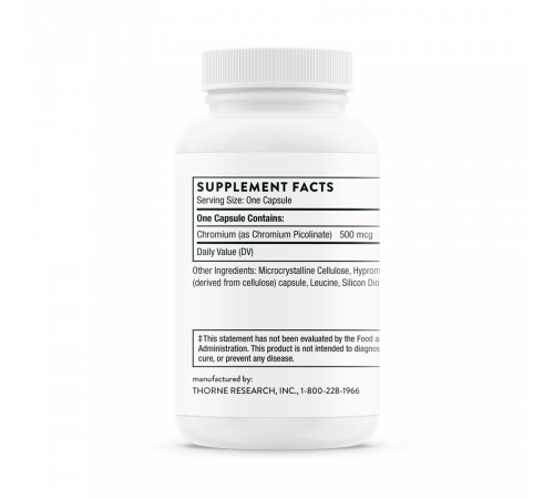 Пиколинат хрома, Chromium Picolinate, Thorne Research, 60 капсул Пиколинат хрома, Chromium Picolinate, Thorne Research, 60 капсул