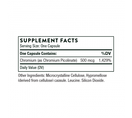 Пиколинат хрома, Chromium Picolinate, Thorne Research, 60 капсул Пиколинат хрома, Chromium Picolinate, Thorne Research, 60 капсул
