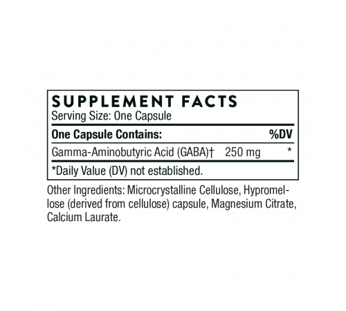 Гамма-аминомасляная кислота [ГАМК], PharmaGABA-250, Thorne Research, 60 капсул