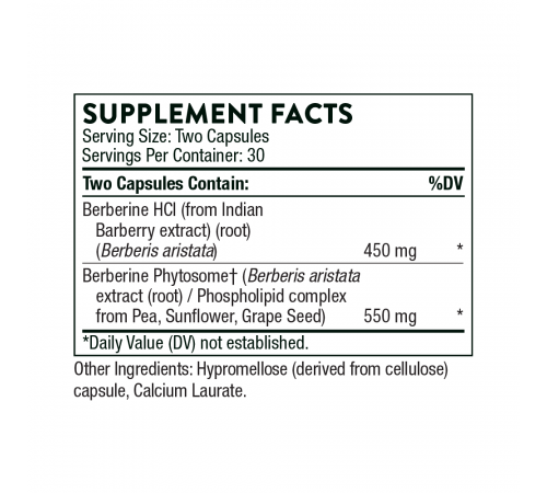 Берберин, Berberine, Thorne Research, 60 капсул Берберин, Berberine, Thorne Research, 60 капсул