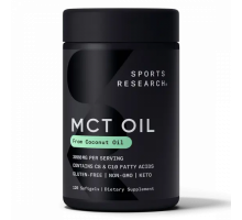 Масло с жирными кислотами МСТ 1000 мг, MCT Oil 1000 mg, Sports Research, 120 гелевых капсул