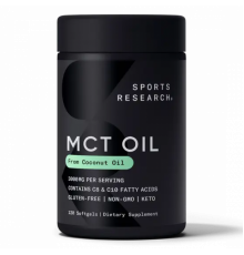 Масло с жирными кислотами МСТ 1000 мг, MCT Oil 1000 mg, Sports Research, 120 гелевых капсул