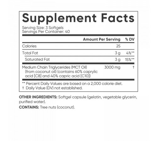 Масло с жирными кислотами МСТ 1000 мг, MCT Oil 1000 mg, Sports Research, 120 гелевых капсул Масло с жирными кислотами МСТ 1000 мг, MCT Oil 1000 mg, Sports Research, 120 гелевых капсул