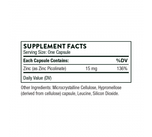 Пиколинат Цинка 15мг, Zinc Picolinate 15mg, Thorne Research, 60 капсул Пиколинат Цинка 15мг, Zinc Picolinate 15mg, Thorne Research, 60 капсул