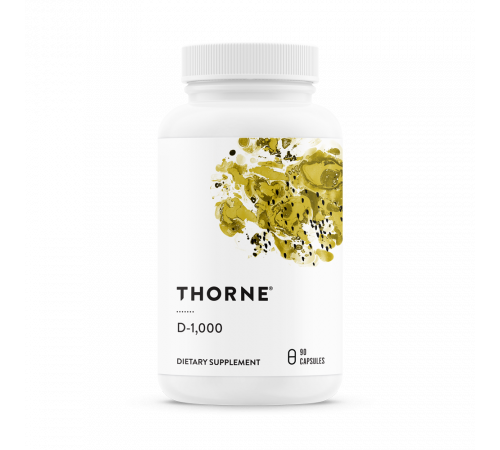 Витамин Д3, D-1000, Vitamin D, Thorne Research, 90 капсул