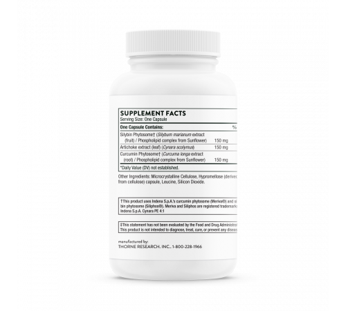 Силимарин/Артишок/Куркума, S.A.T (Silybin/Artichoke/Curcumin), Thorne Research, 60 капсул