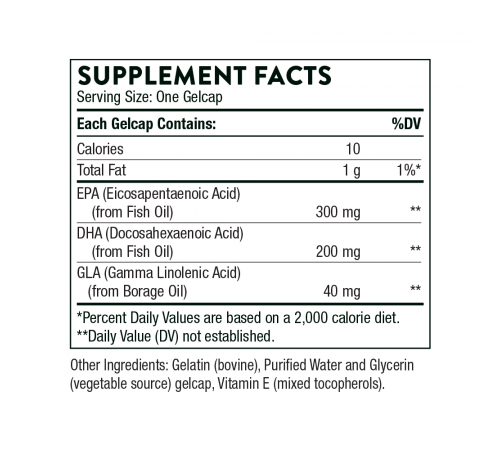 Омега плюс ЭПК и ДГК, Omega Plus (EPA & GLA), Thorne Research, 90 капсул Омега плюс ЭПК и ДГК, Omega Plus (EPA & GLA), Thorne Research, 90 капсул