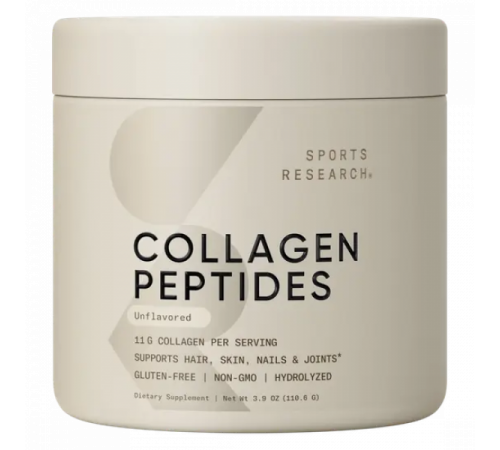 Пептиды коллагена без вкуса, Collagen Peptides Unflavored, Sports Research, 110,6 г. Пептиды коллагена без вкуса, Collagen Peptides Unflavored, Sports Research, 110,6 г.