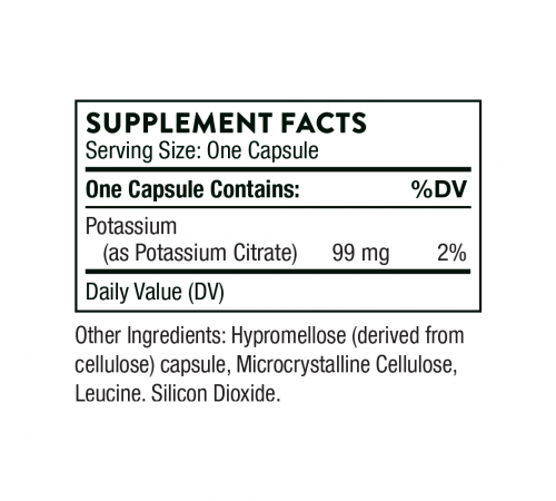 Цитрат калия, Potassium Citrate, Thorne Research, 90 капсул Цитрат калия, Potassium Citrate, Thorne Research, 90 капсул