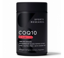 Коэнзим Q10 100 мг, Coenzyme Q10 100 mg, Sports Research, 120 гелевых капсул