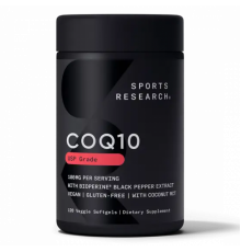 Коэнзим Q10 100 мг, Coenzyme Q10 100 mg, Sports Research, 120 гелевых капсул