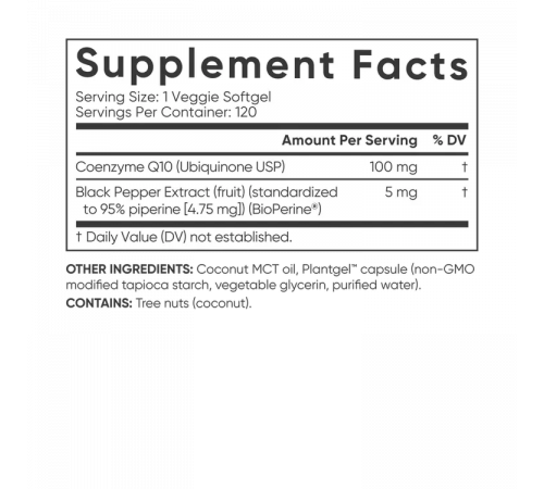 Коэнзим Q10 100 мг, Coenzyme Q10 100 mg, Sports Research, 120 гелевых капсул Коэнзим Q10 100 мг, Coenzyme Q10 100 mg, Sports Research, 120 гелевых капсул
