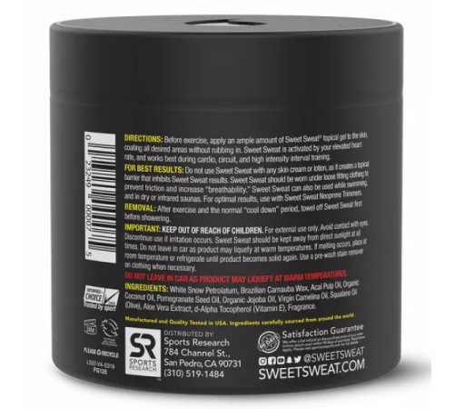 Мазь для снижения и контроля веса, Jar XL, Sweet Sweat, 383 г. Мазь для снижения и контроля веса, Jar XL, Sweet Sweat, 383 г.
