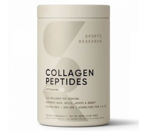 Пептиды коллагена без вкуса, Collagen Peptides Unflavored, Sports Research, 454 г. Пептиды коллагена без вкуса, Collagen Peptides Unflavored, Sports Research, 454 г.