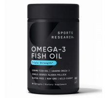 Омега-3 1250 мг, Omega-3 Fish Oil, Sports Research, 90 гелевых капсул
