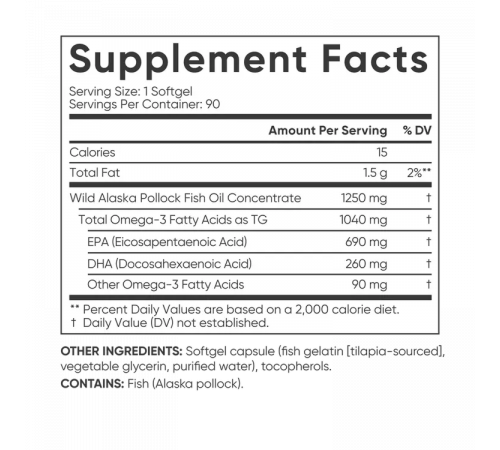Омега-3 1250 мг, Omega-3 Fish Oil, Sports Research, 90 гелевых капсул Омега-3 1250 мг, Omega-3 Fish Oil, Sports Research, 90 гелевых капсул