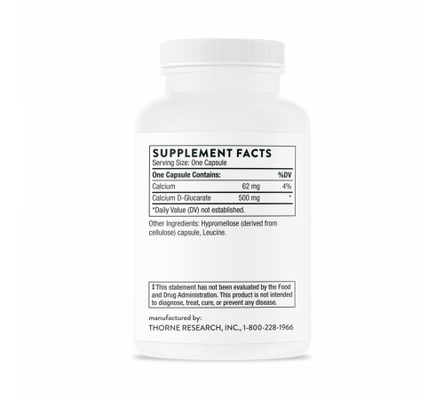 D-глюкарат кальция, Calcium D-Glucarate, Thorne Research, 90 капсул