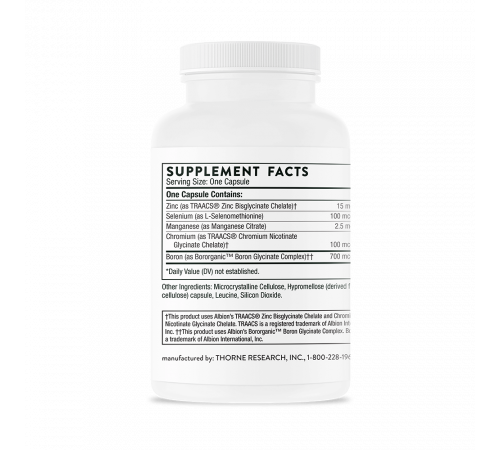 Микроэлементы, Trace Minerals, Thorne Research, 90 капсул Микроэлементы, Trace Minerals, Thorne Research, 90 капсул
