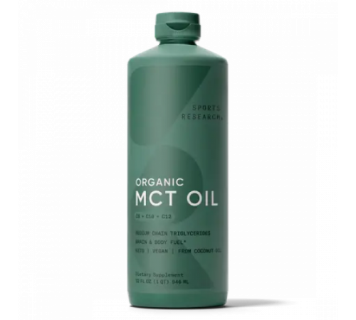 Масло с жирными кислотами МСТ C8 C10 C12, Organic MCT Oil Full Spectrum, Sports Research, 473 мл Масло с жирными кислотами МСТ C8 C10 C12, Organic MCT Oil Full Spectrum, Sports Research, 473 мл