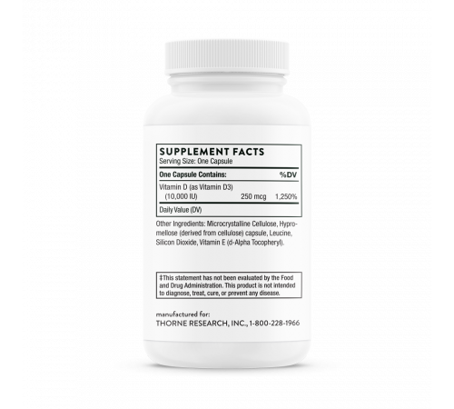 Витамин Д3, D-10000, Vitamin D, Thorne Research, 60 капсул Витамин Д3, D-10000, Vitamin D, Thorne Research, 60 капсул